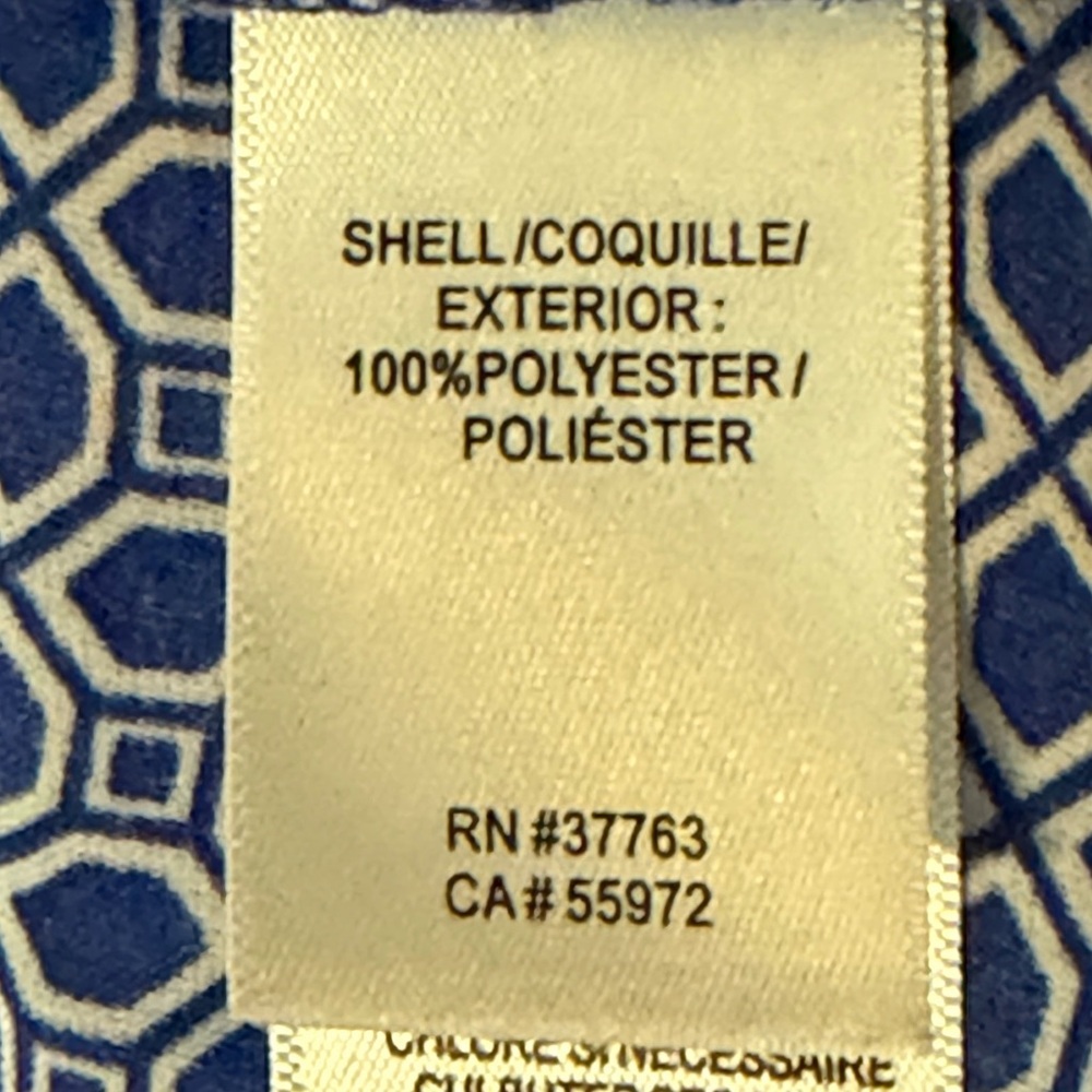 Laundry By Shelli Segal Blue Geometric Blouse XL - Picture 10 of 10